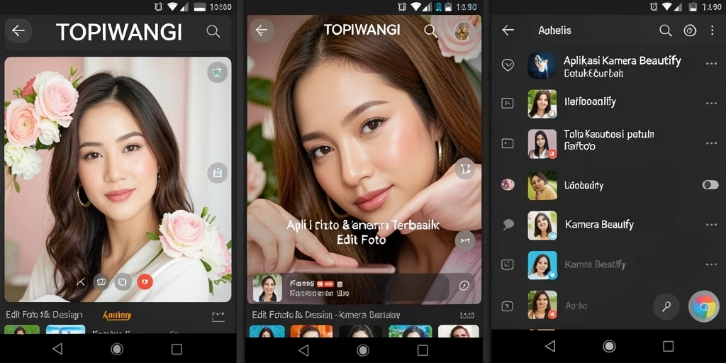 Antarmuka intuitif aplikasi TOPIWANGI untuk edit foto.