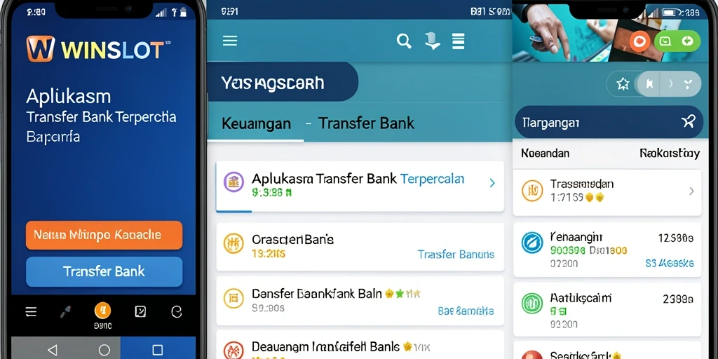 Tampilan antarmuka aplikasi Transfer Bank WINSLOT yang sederhana dan fungsional.