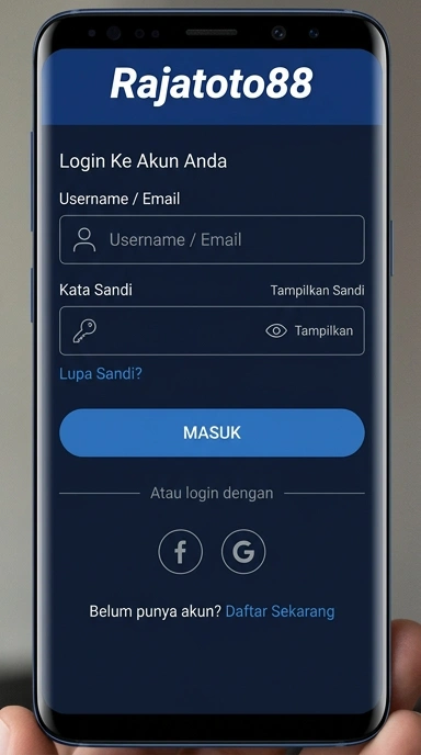 Tampilan halaman login rajatoto88